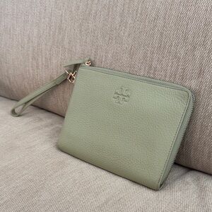 Tory Burch Sage Green Wristlet